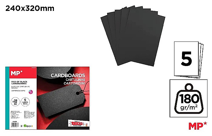 CARTON COLOR IPB 32*24CM 180GR 5/SET NEGRU PN211N [1]