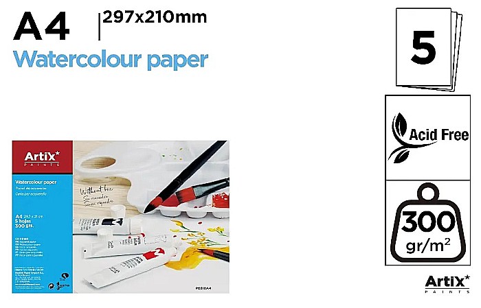BLOC DESEN ACUARELA IPB A4 ARTIX 5 COLI 300GR/M2 PB316A4 [1]
