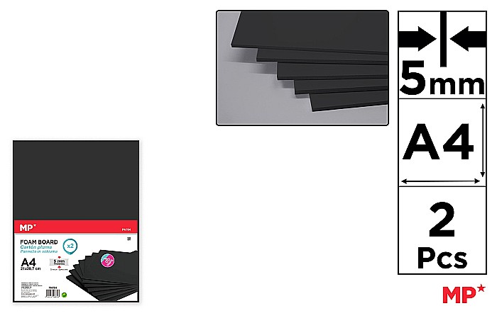 CARTON MOUSSE IPB A4 5MM 2/SET NEGRU PN704 [1]