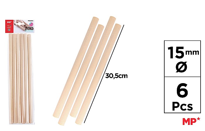 BAGHETE LEMN IPB 15MM*30.5CM 6/SET NATUR PM028-8 [1]