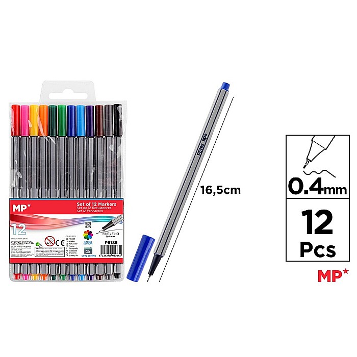 FINELINER IPB VARF 0.4MM 12 CULORI/SET PE185 [1]