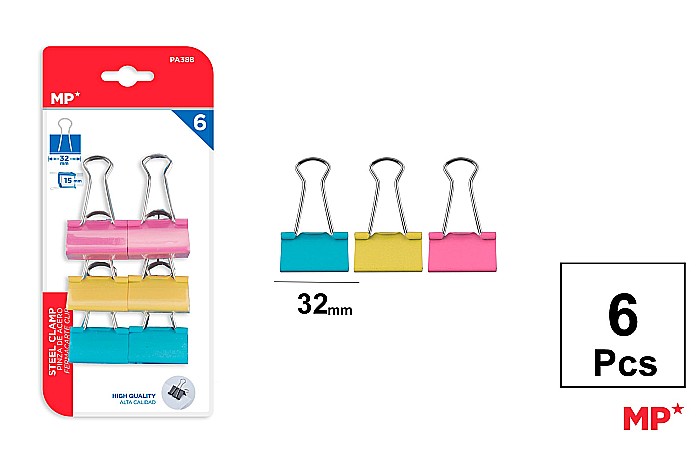 CLIPS HARTIE COLOR IPB 32MM 6/SET PA388 [1]