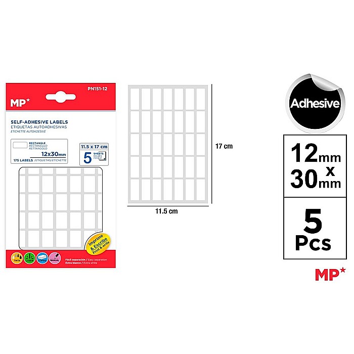 ETICHETE ADEZIVE IPB 12*30MM 5 COLI/SET 175 BUCATI PN151-12 [1]