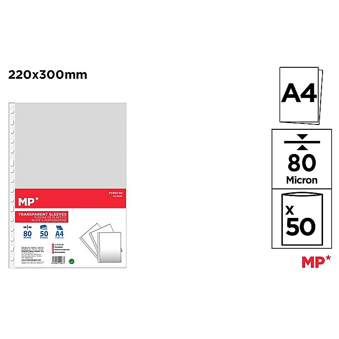 FOLIE PROTECTIE IPB A4 80 MIC CRISTAL 50/SET PC903-50 [1]