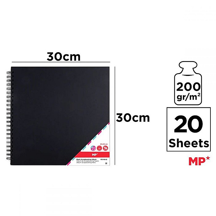 ALBUM IPB SCRAPBOOKING 30*30CM 200GR/M2 SPIRA NEGRU 20 DE COLI PD140-03 [2]