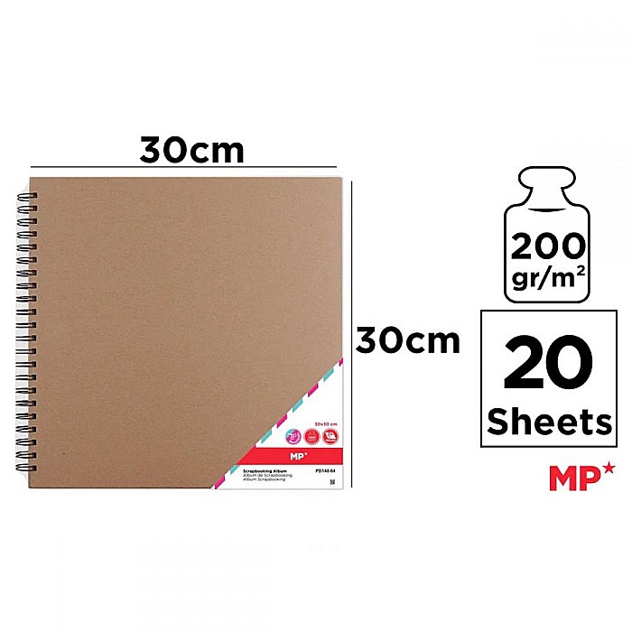 ALBUM IPB SCRAPBOOKING 30*30CM 200GR/M2 SPIRA KRAFT 20 DE COLI PD140-04 [2]