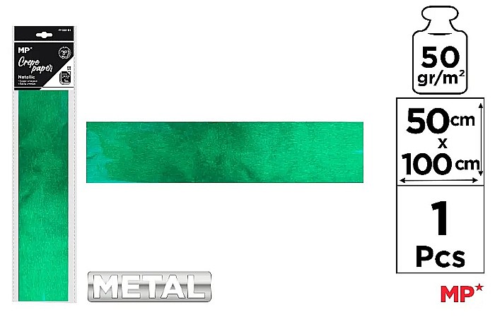 HARTIE CREPONATA IPB 50*100CM 50GR VERDE METALIZAT PN223-04 [1]