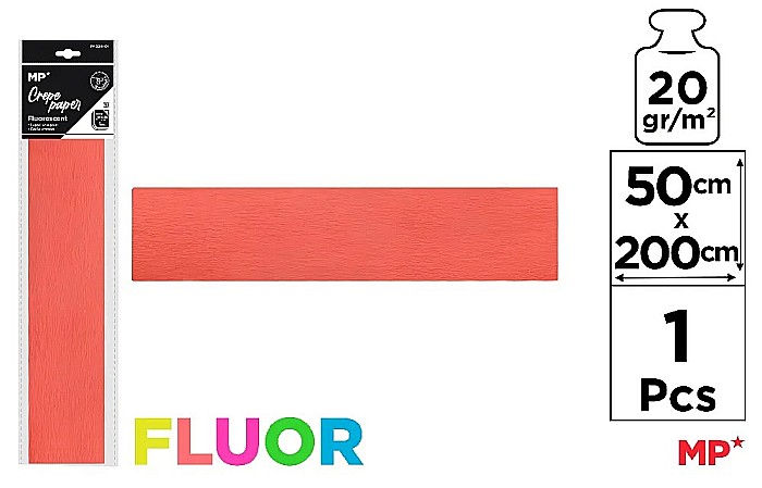 HARTIE CREPONATA IPB 50*200CM 20GR CORAL FLUORESCENT PN224-01 [1]