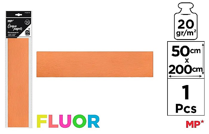 HARTIE CREPONATA IPB 50*200CM 20GR PORTOCALIU FLUORESCENT PN224-02 [1]