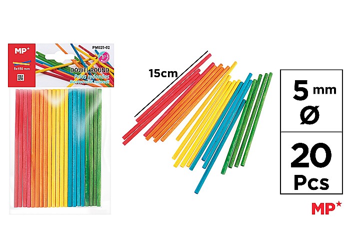 BETISOARE LEMN IPB 5MM*15CM 20/SET COLOR PM029-02 [1]