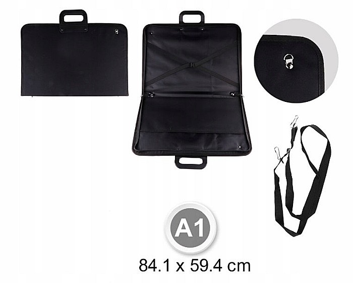 SERVIETA DOCUMENTE IPB PLASTIC A1 CU MANER NEAGRA PC210 [2]