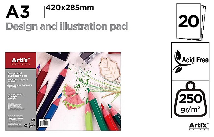 BLOC DESEN SI ILUSTRATII IPB A3 ARTIX 20 COLI 250GR/M2 PB347 [1]