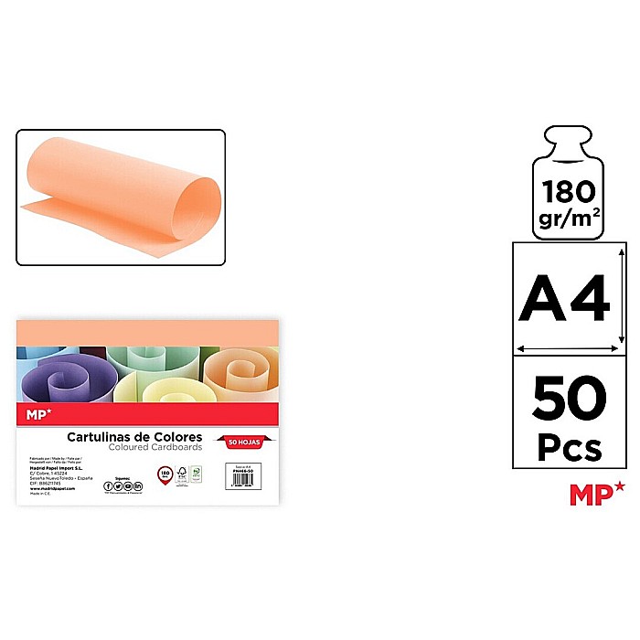 CARTON COLOR IPB A4 180GR 50/SET SEPIA PN466-50 [1]