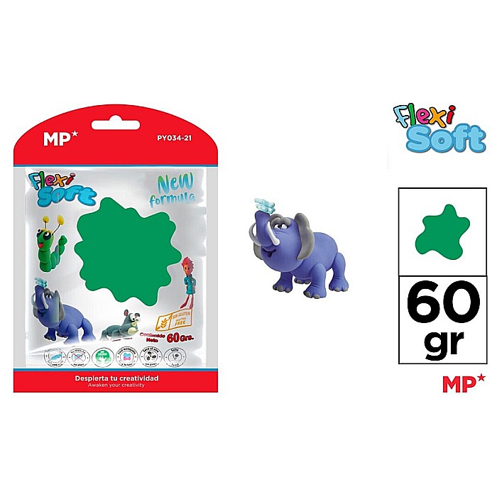 PASTA MODELARE IPB FLEXI SOFT 60GR VERDE PY034-21 [1]