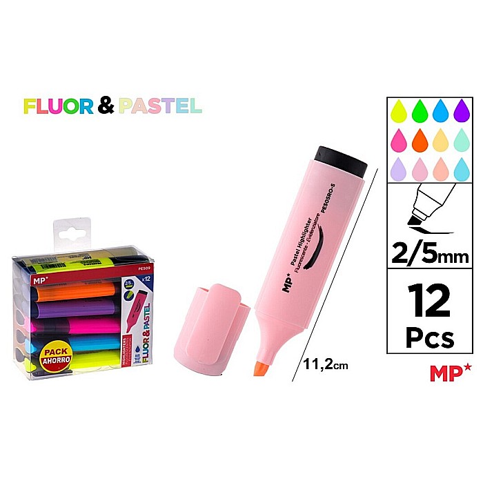 TEXTMARKER IPB 12/SET FLUOR SI PASTEL VARF 2MM-5MM PE509 [1]