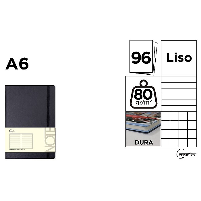 NOTES IPB A6 CERVANTES CU ELASTIC 96F NEGRU AR/ DR/ VE PB651 [1]