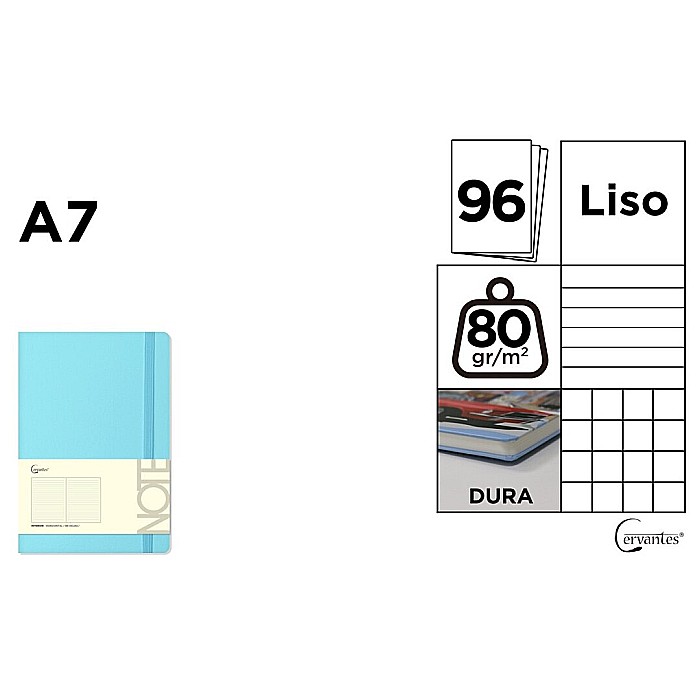 NOTES IPB A7 CERVANTES CU ELASTIC 96F ALBASTRU AZUR PASTEL AR/ DR/ VE PB661 [1]