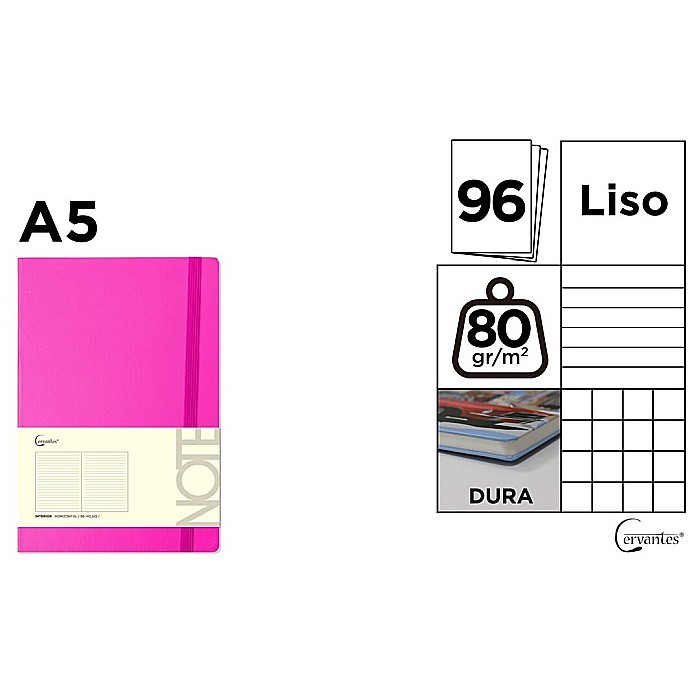 NOTES IPB A5 CERVANTES CU ELASTIC 96F ROZ INTENS AR/ DR/ VE PB689 [1]