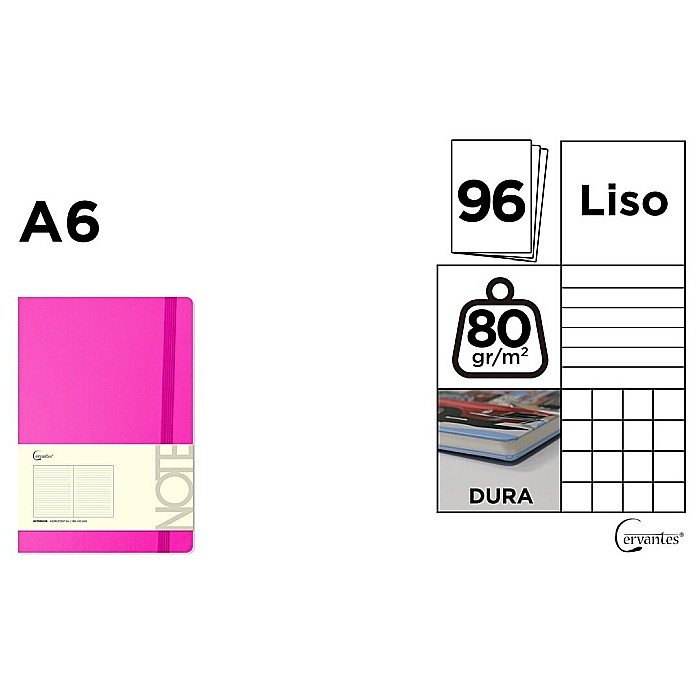 NOTES IPB A6 CERVANTES CU ELASTIC 96F ROZ INTENS AR/ DR/ VE PB690 [1]