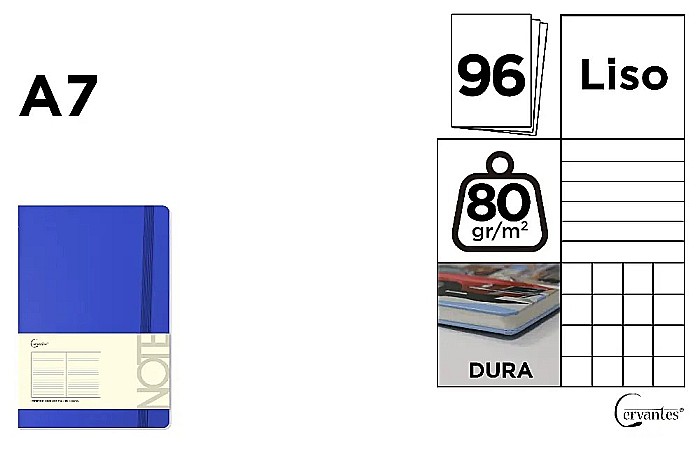 NOTES IPB A7 CERVANTES CU ELASTIC 96F ALBASTRU INTENS AR/DR/VE PB697 [1]