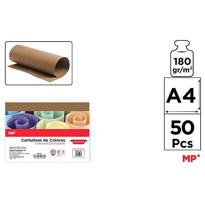 CARTON COLOR IPB A4 180GR 50/SET MARO PN481-50 [1]