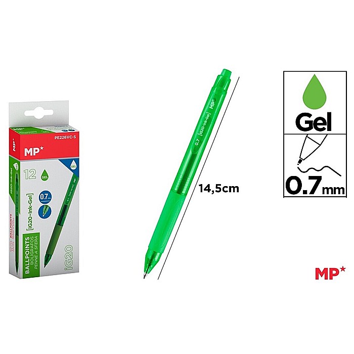 PIX GEL IPB 0.7MM CLICK VERDE DESCHIS PE226VC-S [1]