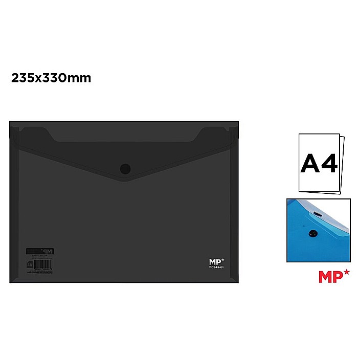 MAPA PLASTIC IPB A4 CU BUTON NEGRU TRANSPARENT PC543-01 [1]