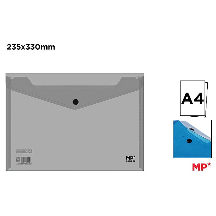 MAPA PLASTIC IPB A4 CU CAPSA GRI TRANSPARENT PC543-02 [1]