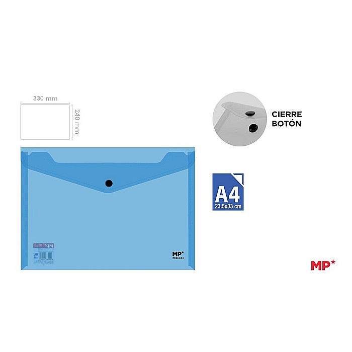 MAPA PLASTIC IPB A4 CU CAPSA AZUR TRANSPARENT PC543-04 [1]