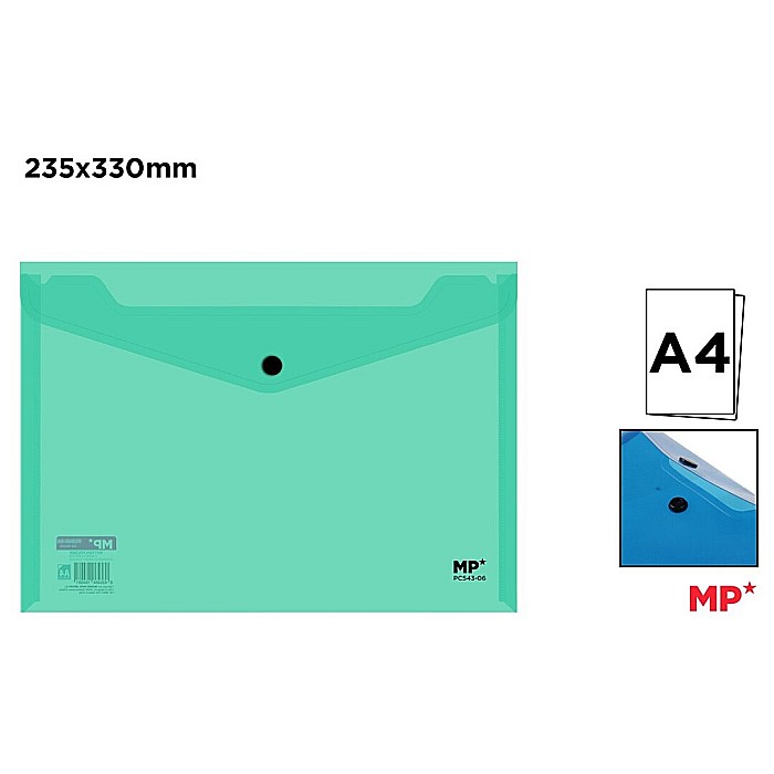 MAPA PLASTIC IPB A4 CU CAPSA TURCOAZ TRANSPARENT PC543-06 [1]