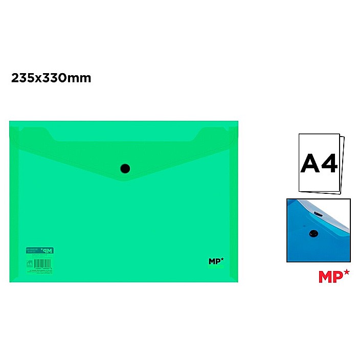 MAPA PLASTIC IPB A4 CU CAPSA VERDE TRANSPARENT PC543-07 [1]