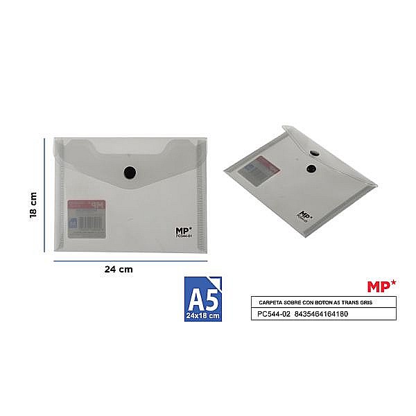 MAPA PLASTIC IPB A5 CU CAPSA GRI TRANSPARENT PC544-02 [1]
