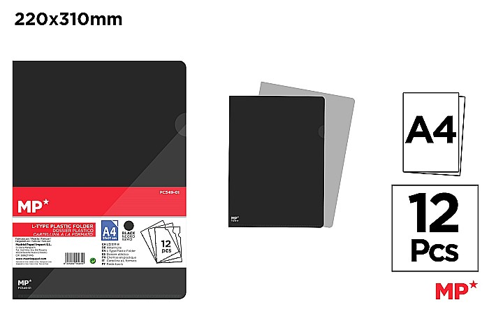 MAPA PROTECTIE A4 TIP L IPB PP NEGRU 12/SET PC549-01 [1]