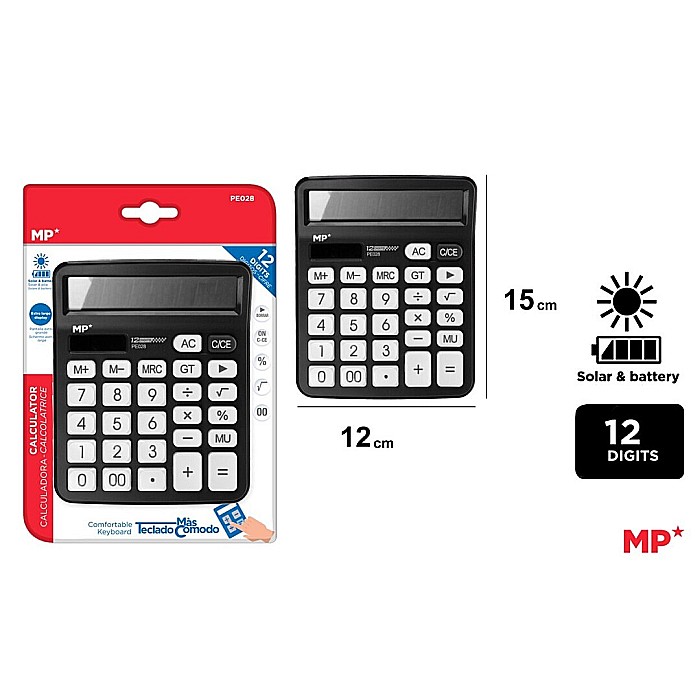 CALCULATOR BIROU IPB 12DIG NEGRU PE028 [1]