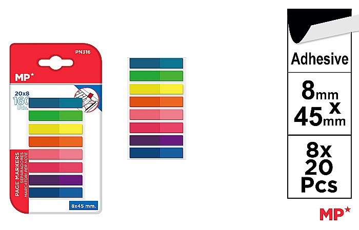 INDEX ADEZIV IPB PAGE MARKERS 8*45MM 8*20PCS PN316 [1]