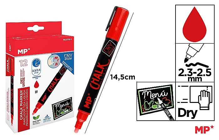 MARKER CRETA IPB VARF 2.3MM-2.5MM ROSU PE551R-S [1]