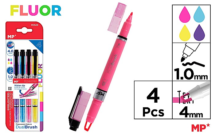 TEXTMARKER IPB FLUO 2 CAPETE 4/SET VARF 1MM-4MM PE529 [1]