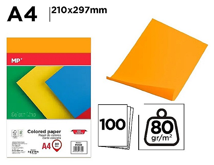 HARTIE COLOR IPB A4 80GR 100/SET PORTOCALIU INTENS PN328 [1]