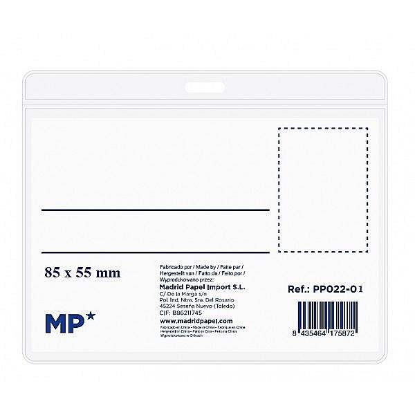 BUZUNAR ECUSON IPB 55*85MM ORIZONTAL PP TRANSPARENT PP022-01 [1]