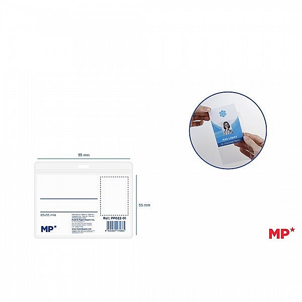 BUZUNAR ECUSON IPB 55*85MM ORIZONTAL PP TRANSPARENT PP022-01 [3]