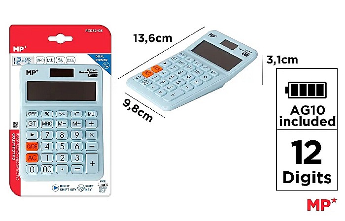CALCULATOR BIROU IPB 12DIG ALBASTRU PE032-03 [1]