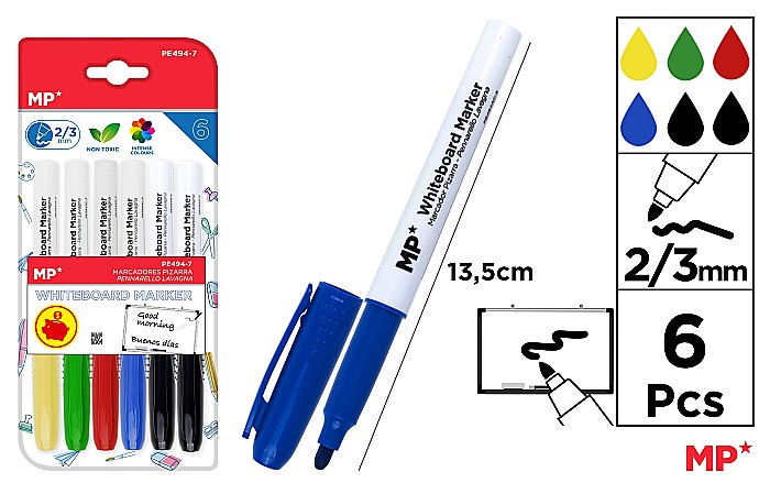 MARKER WHITEBOARD IPB 2/3MM 6/SET PE494-7 [1]