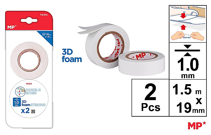 BANDA DUBLU ADEZIVA IPB 19MM*1.5M BURETATA 2/SET PA514 [1]