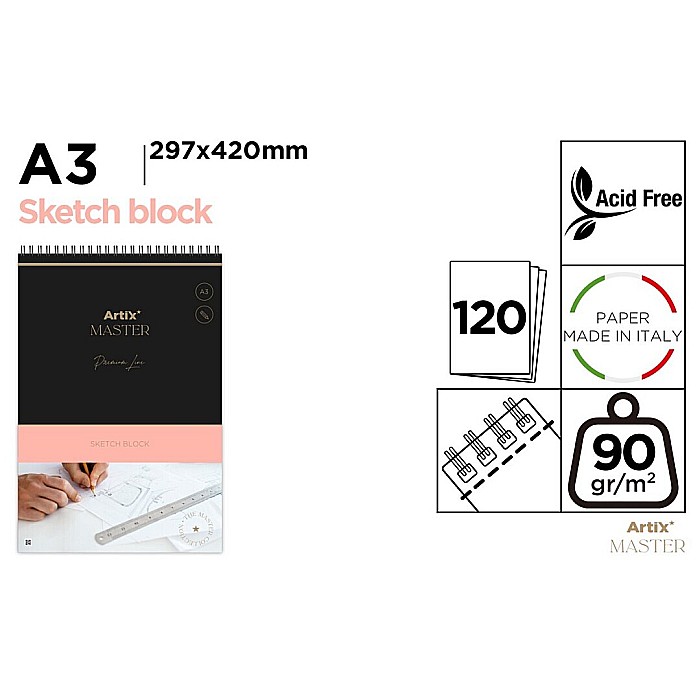 BLOC SCHITE IPB A3 ARTIX SPIRA 120F 90GR/M2 PB1013 [1]