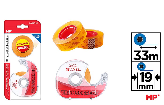 DISPENSER IPB + 2 BENZI ADEZIVE 19MM*33M TRANSPARENTE PA507-05 [1]