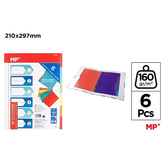 SEPARATOARE INDEX CARTON IPB A4, 1-6, 6 CULORI/SET PC120 [1]