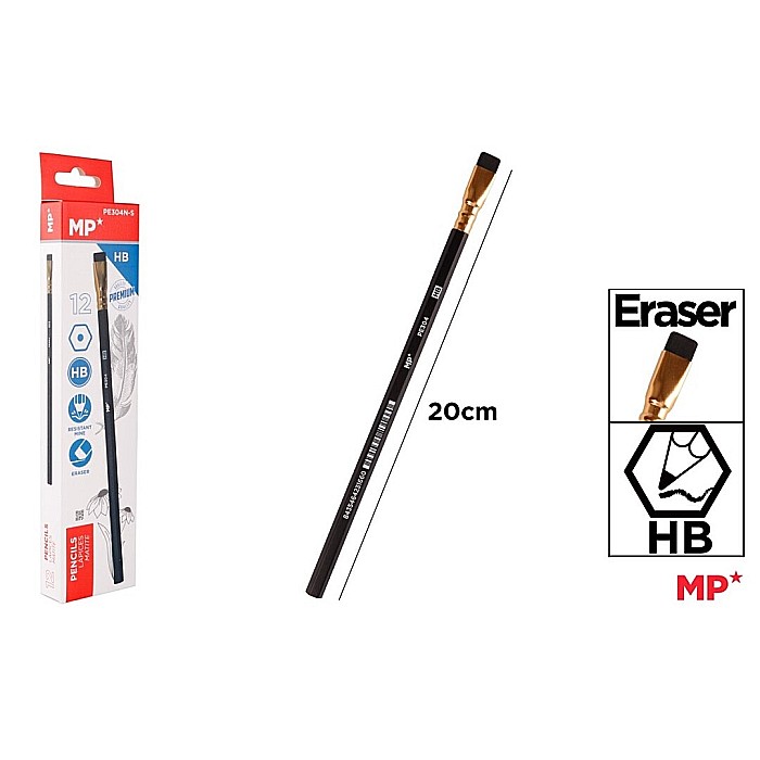 CREION GRAFIT IPB HB CU RADIERA HEXAGONAL NEGRU PE304N-S [1]