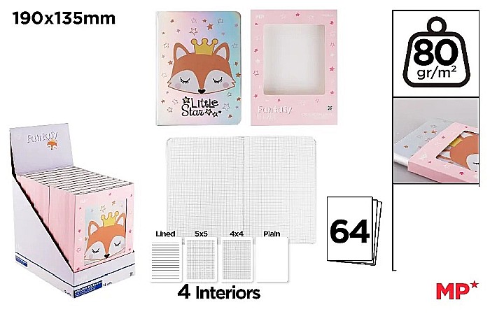 NOTES HOLOGRAFIC IPB 190*135MM 64 FILE FANTASY VULPE PB836-01 [1]