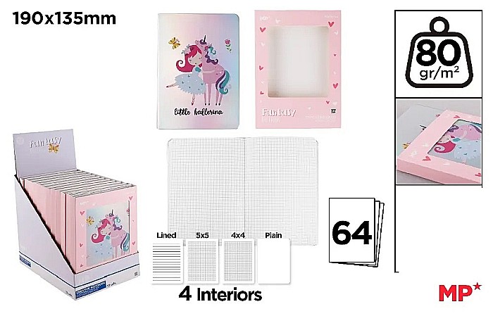 NOTES HOLOGRAFIC IPB 190*135MM 64 FILE FANTASY BALERINA PB836-04 [1]