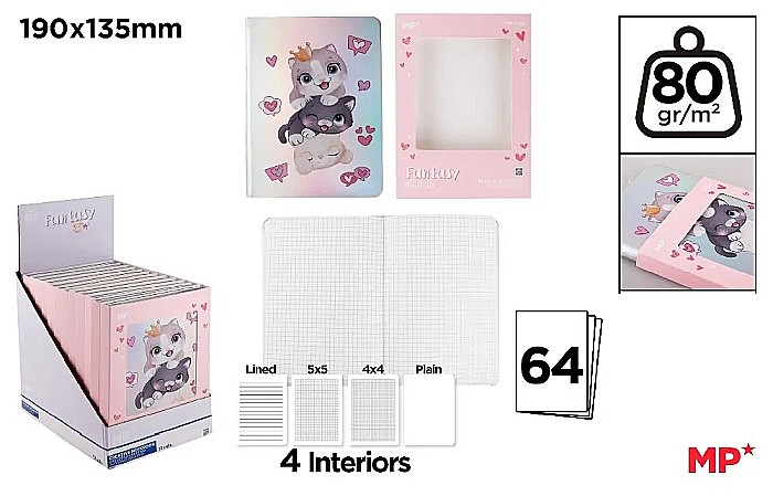 NOTES HOLOGRAFIC IPB 190*135MM 64 FILE FANTASY PISICUTE PB836-05 [1]